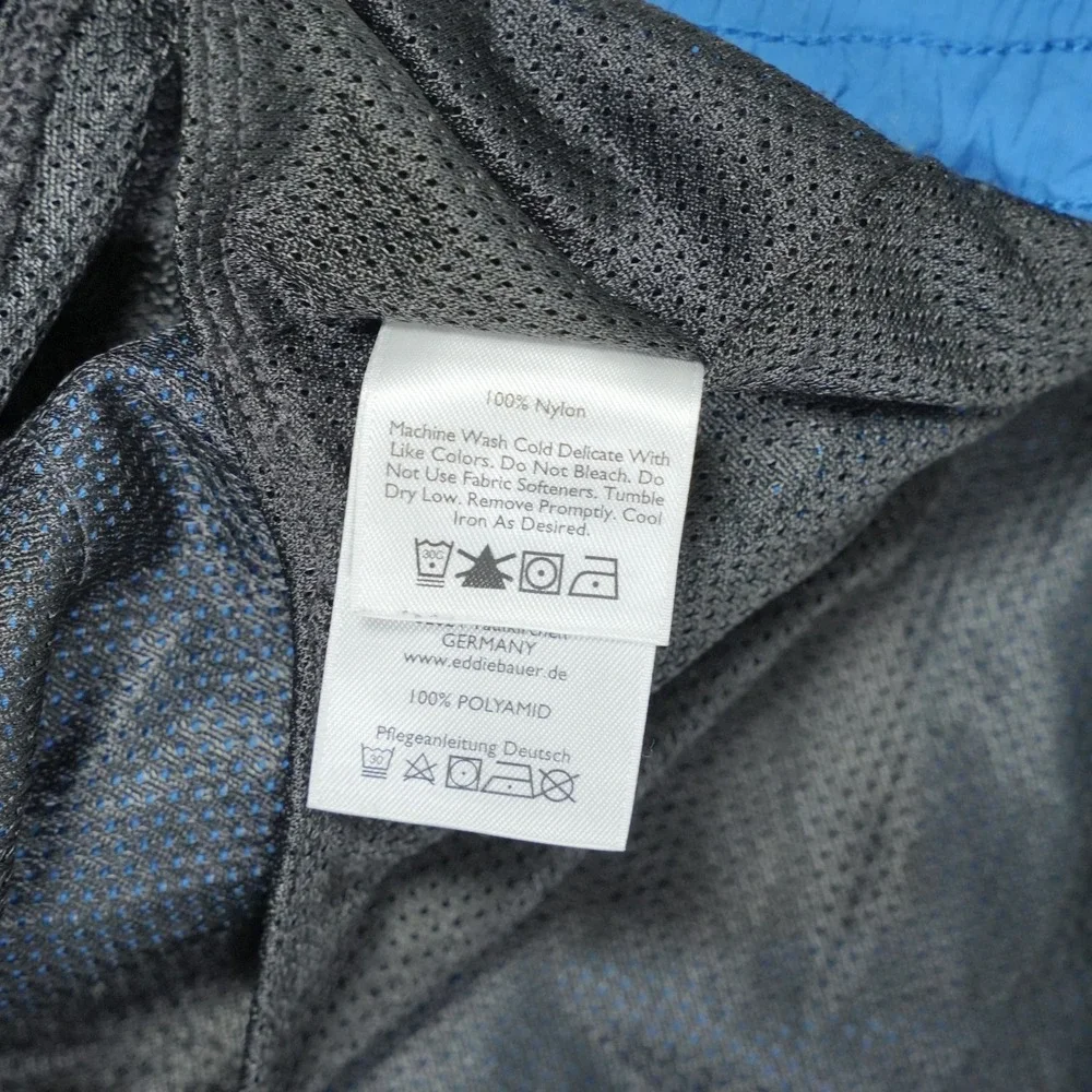 Eddie Bauer Swim Trunk Shorts Men's 2XL XXL Blue Travex Drawstring‎ Zip Pocket